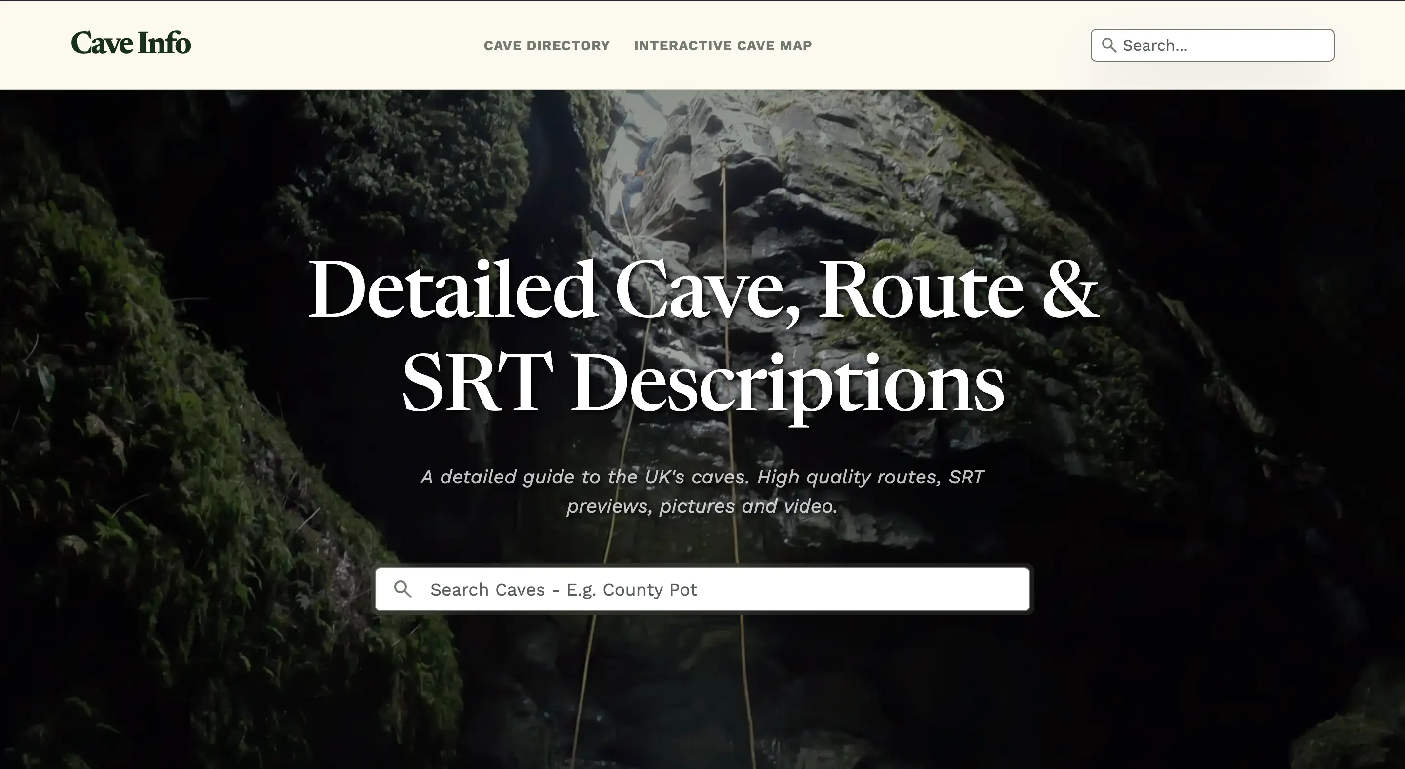 Cave Info website